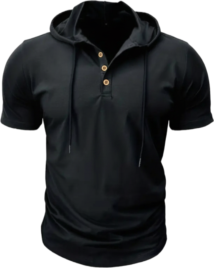 TODO: Short Sleeve Button Hoodie main image